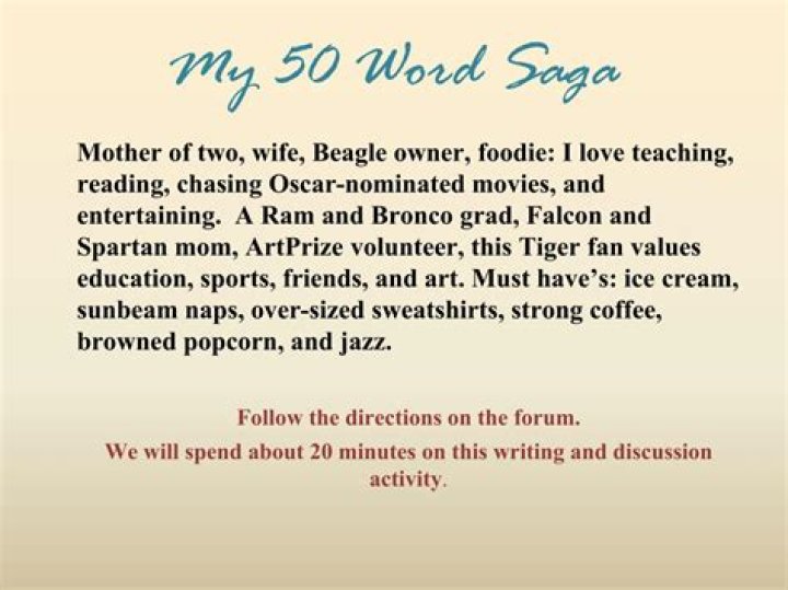 What is a 50 word saga?